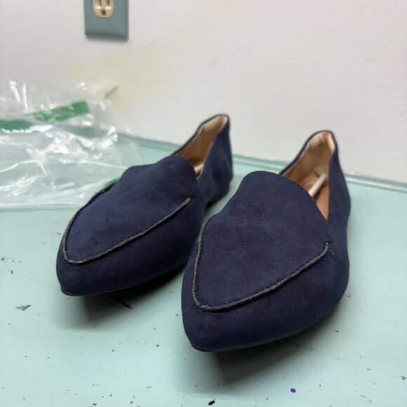 amazon essentials women's size 10 blue velvet loafers - Picture 3 of 6